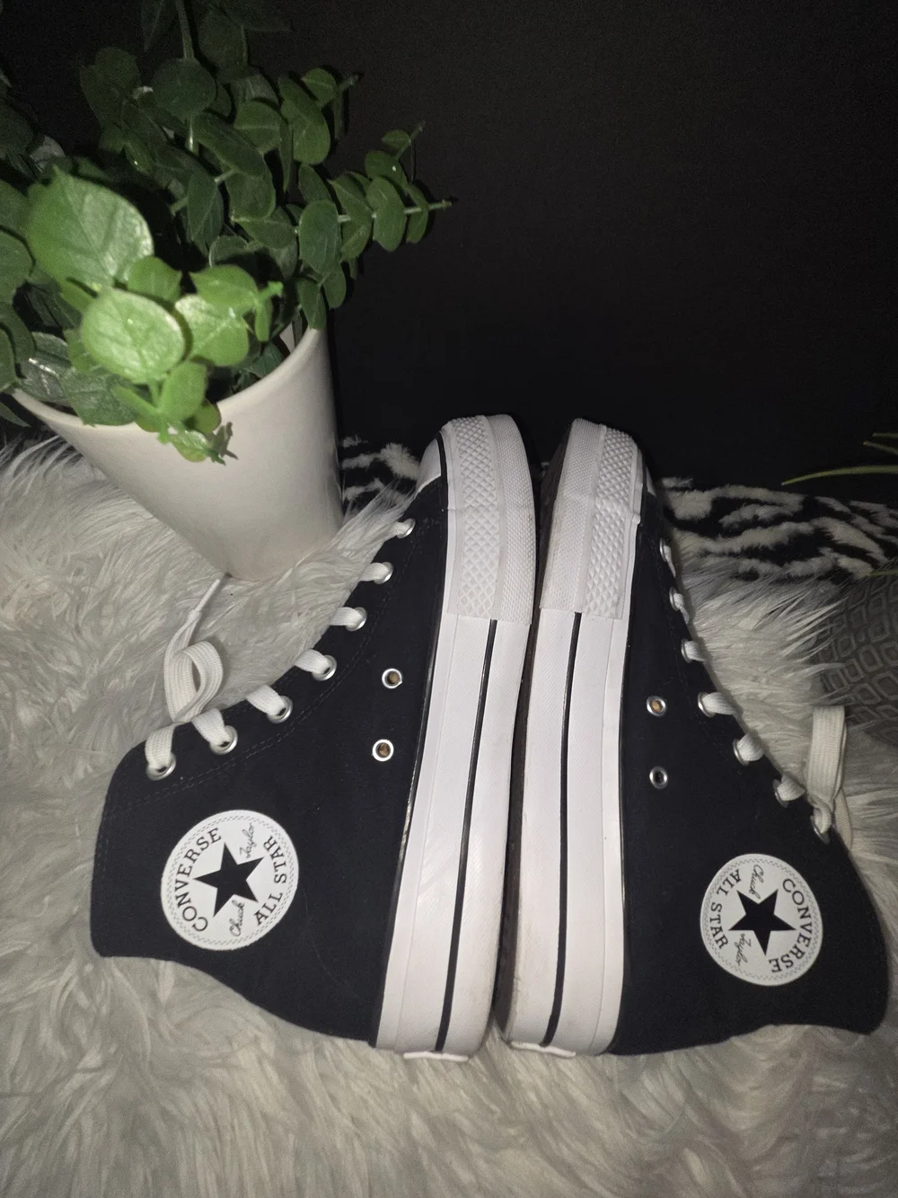 Converse Chuck Taylor All Star Black Platform High Top Sneakers. Size 9 - Picture 8 of 15